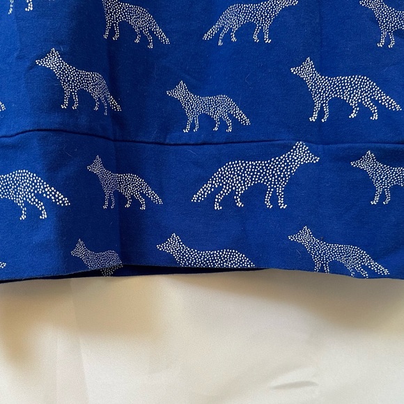 NWT MODCLOTH T-SHIRT DRESS BLUE W/ DOTTED WHITE WOLF FABRIC sz L - Picture 7 of 9
